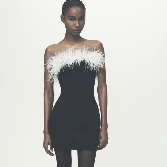 Zara Stretchy Feather Dress - Picture 12 of 14